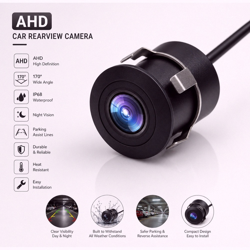 Retails Gateways AHD Car Reverse Camera with Night Vision & 170 Degree Wide Angle Rear View_G2230 Reverse Assist Camera System(1 Camera, NTSC: 960H (960 x 480), PAL: 960H (960 x 576))