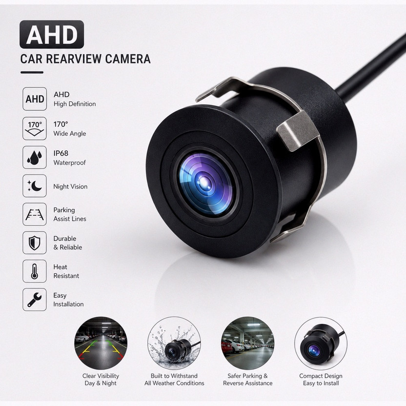 Gadzooks AHD Car Reverse Camera with Night Vision & 170 Degree Wide Angle Rear View_G1669 Reverse Assist Camera System(1 Camera, NTSC: 960H (960 x 480), PAL: 960H (960 x 576))