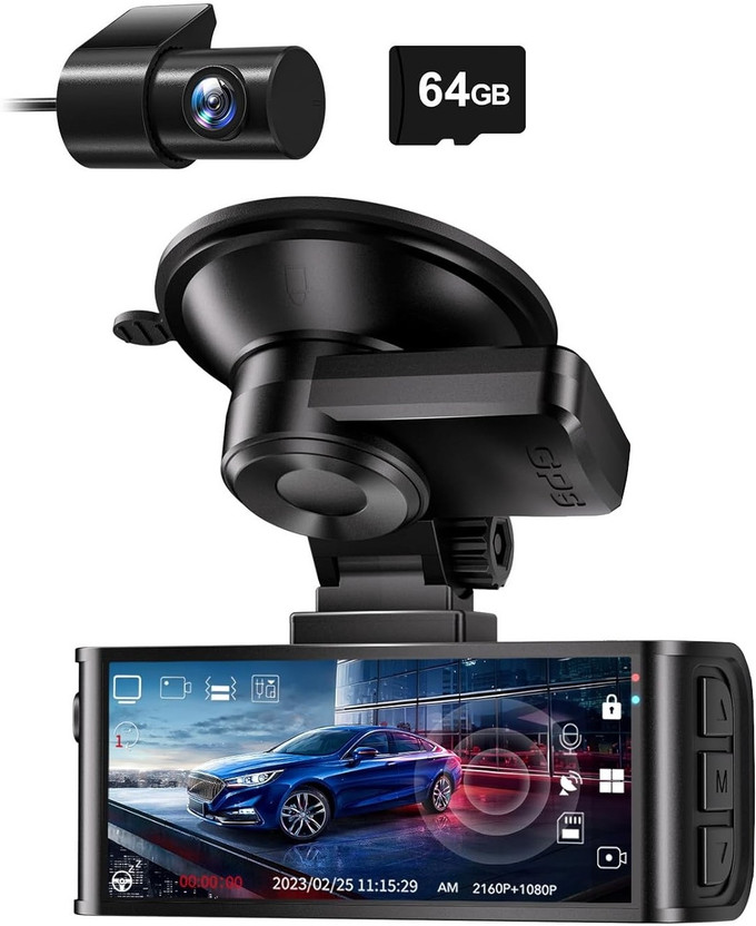 Redtiger F7N Touch Dual Channel 4K+1080P Dashcam Dashboard Camera System(2 Camera, 4K)