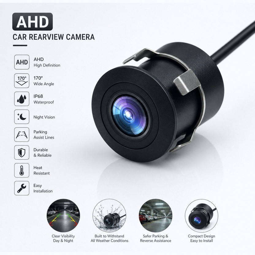Furious3D AHD Car Reverse Camera with Night Vision & 170 Degree Wide Angle Rear View_G2153 Reverse Assist Camera System(1 Camera, NTSC: 960H (960 x 480), PAL: 960H (960 x 576))