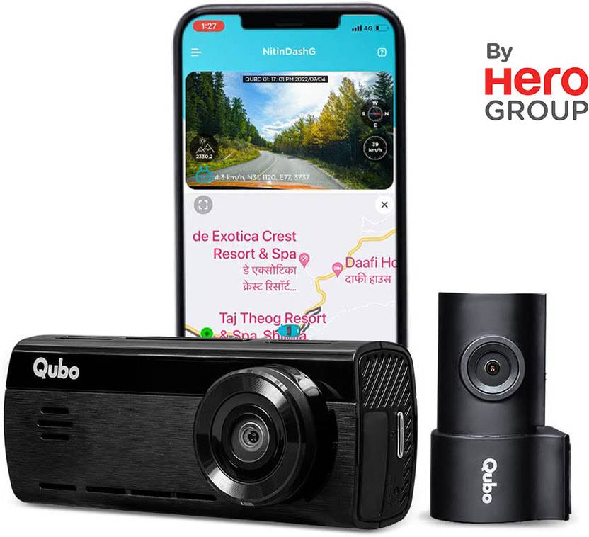 Qubo HCA04 Smart Dashcam Pro 4K DualCam with WiFi GPS Front 4K Rear