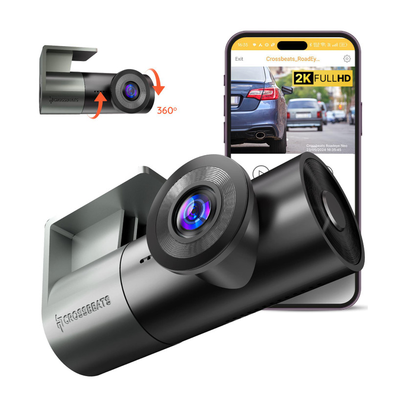 CrossBeats CrossBeats RoadEye Neo 2MP FHD Dashcam|360 Front Cam|170 Wide Angle|G-Sensor|WiFi & App In-car Camera System(1 Camera, 1920*1080P) - Flipkart Deal