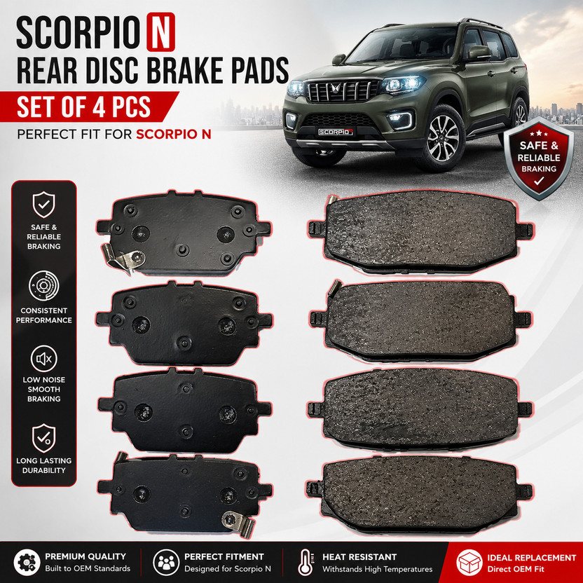 genuine genuine parts Scorpio N Rear Disc Brake Pads Set (4 Pieces) Vehicle Disc Pad(Pack of 4) - Flipkart Deal