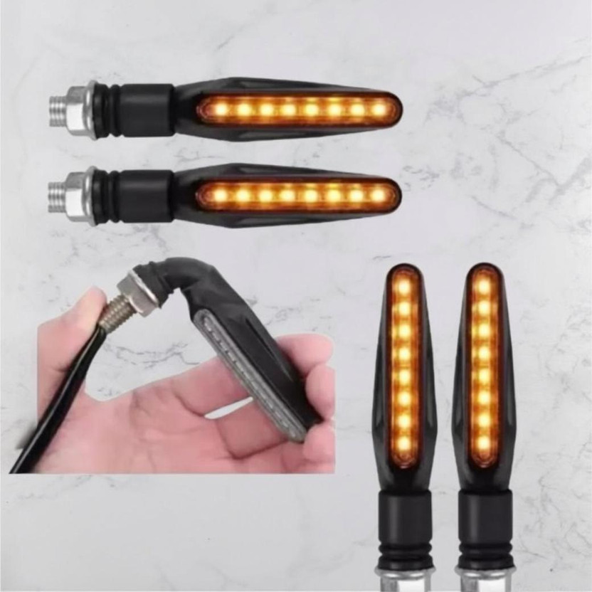 JBRIDER Front, Side LED Indicator Light for Bajaj, Hero, Honda, KTM Apache RTR 160(Yellow)