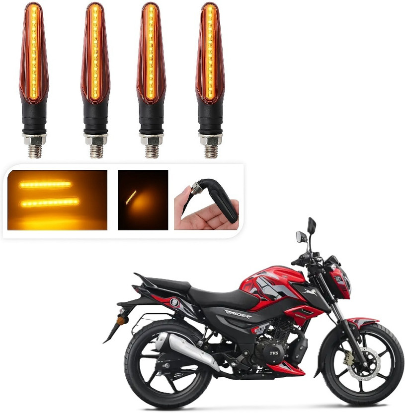 JMA TRADING Front, Rear LED Indicator Light for TVS Universal For Bike(Amber)