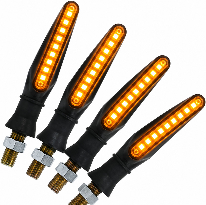 aksmit Front, Rear, Side LED Indicator Light for Universal For Bike Universal For Bike(Yellow)