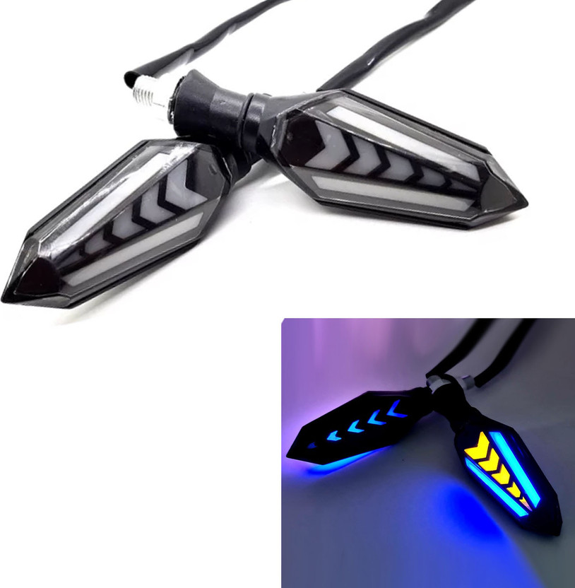 Vagary Rear LED Indicator Light for Yamaha, KTM, Bajaj, Kawasaki, Hero Dominar 250, Duke 200, R15 V3, R15 V4, R15 M, MT15 ( BS4 + BS6 ), Pulsar 200NS, Ninja 300(Blue, Yellow)