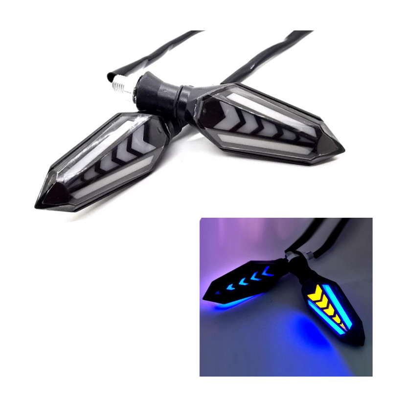 Vagary Rear LED Indicator Light for Yamaha, KTM, Bajaj, Kawasaki, Hero Dominar 250, Duke 200, R15 V3, R15 V4, R15 M, MT15 ( BS4 + BS6 ), Pulsar 200NS, Ninja 300(Blue, Yellow)
