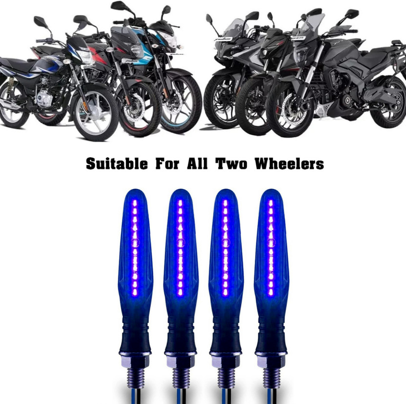 DriveXpert Front, Rear LED Indicator Light for Bajaj Universal For Bike(Blue)