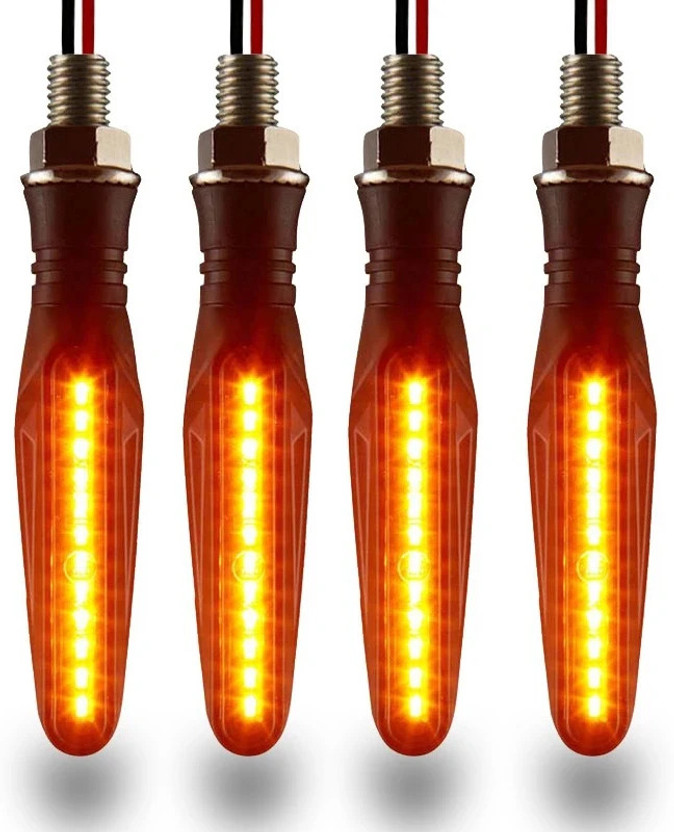 Autofledge Front, Rear, Side LED Indicator Light for Bajaj, Bullet, Datsun, Hero, Honda, KTM, Kawasaki, Royal Enfield, TVS, Universal For Bike, Yamaha 3 Series, 4 Series, 5 Series, 6 Series, 7 Series(Yellow)