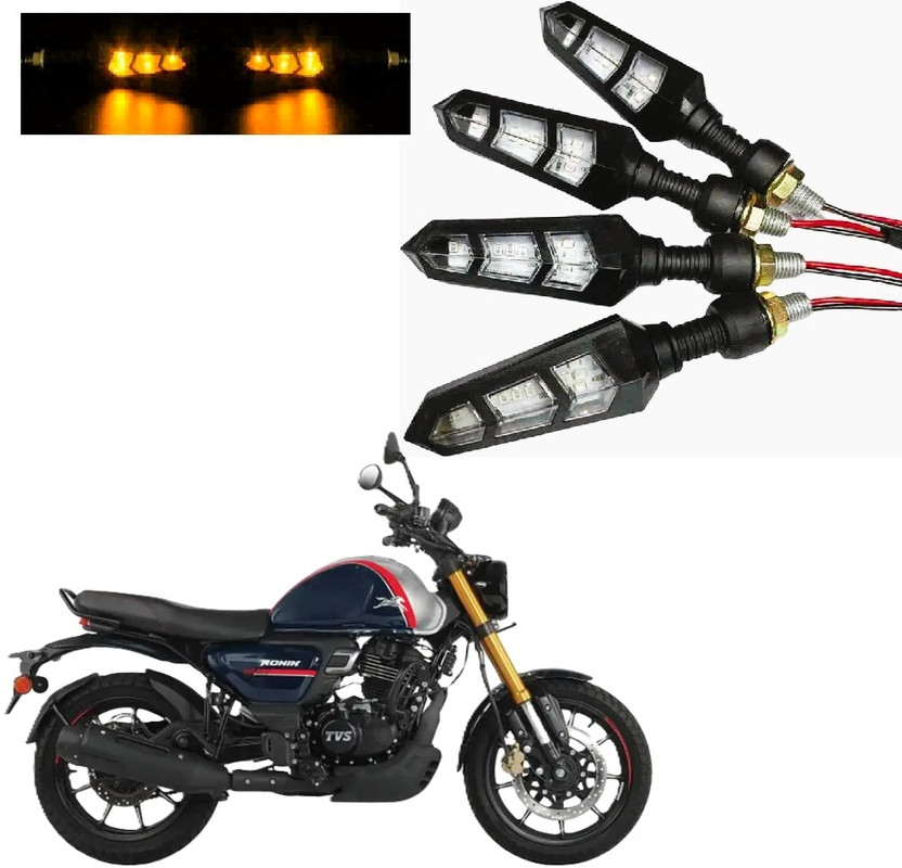 JMA TRADING Front, Rear LED Indicator Light for TVS Universal For Bike(Amber)