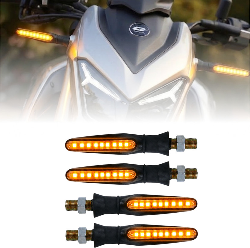 aksmit Side LED Indicator Light for Universal For Bike Universal For Bike(Yellow)