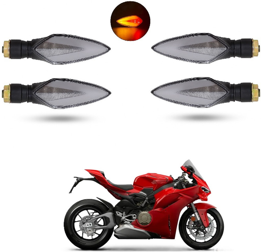 JMA TRADING Front, Rear LED Indicator Light for Universal For Bike Universal For Bike(Yellow, Blue)