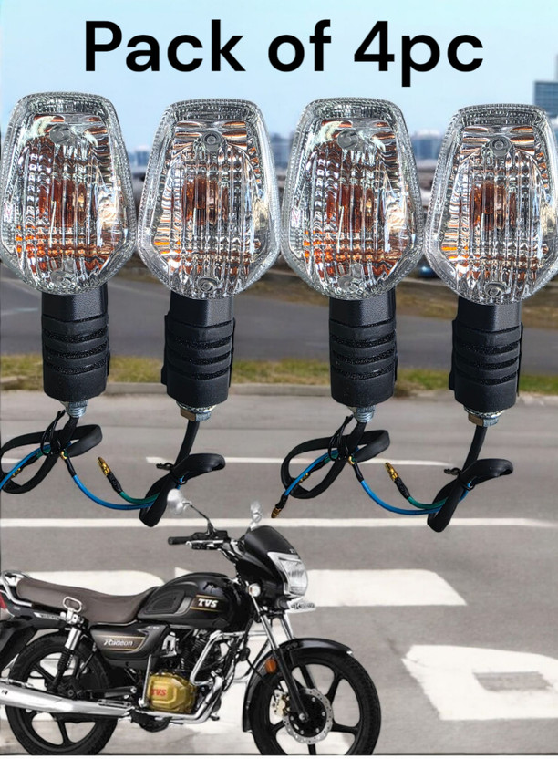 BIKEBLOOM Side, Rear, Front Halogen Indicator Light for TVS Star(Amber)