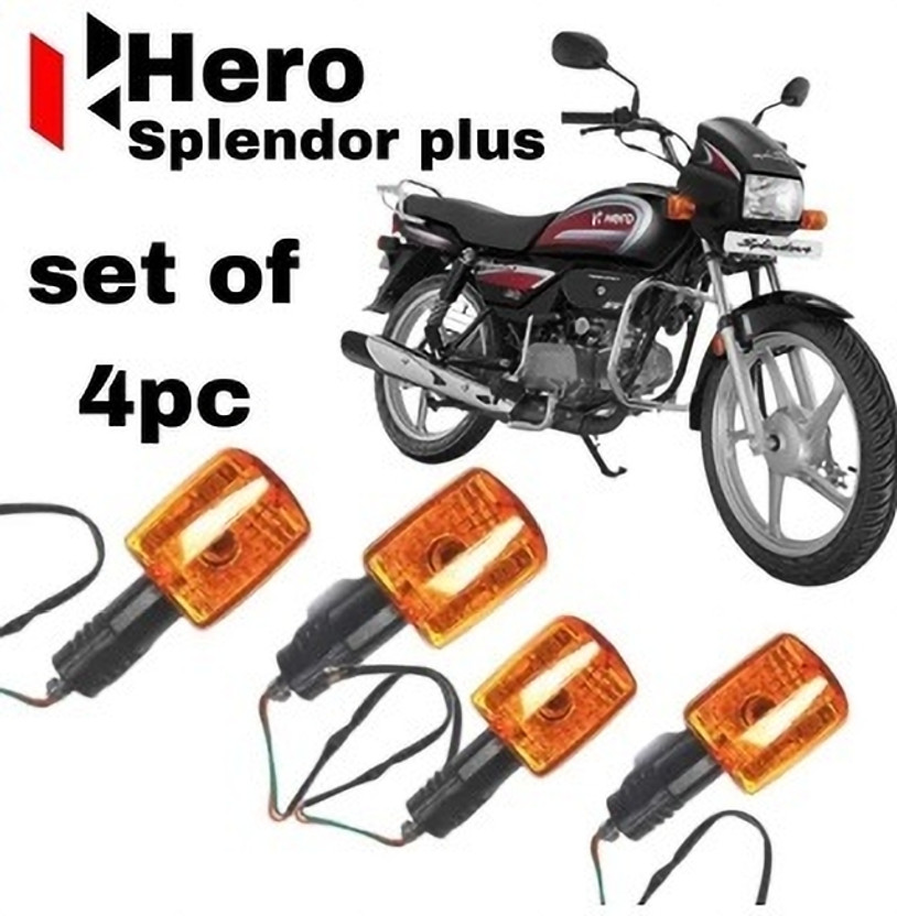 Splendor Front, Rear, Side Incandescent Indicator Light for Hero Splendor, Splendor Plus, Splendor Pro(Orange)