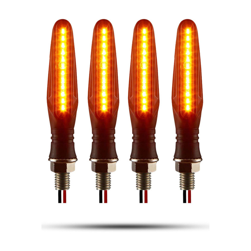 Autofledge Front, Rear, Side LED Indicator Light for Bajaj, Bullet, Datsun, Hero, Honda, KTM, Kawasaki, Royal Enfield, TVS, Universal For Bike, Yamaha 3 Series, 4 Series, 5 Series, 6 Series(Yellow)