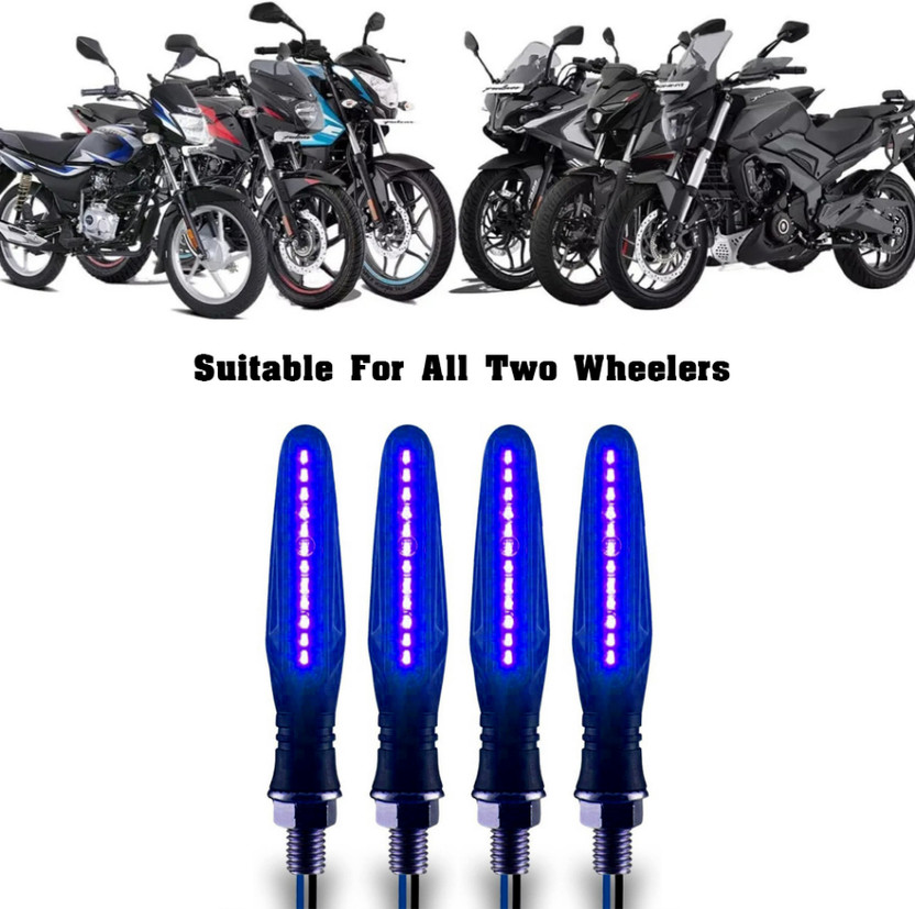 DriveXpert Front, Rear LED Indicator Light for Bajaj Universal For Bike(Blue)