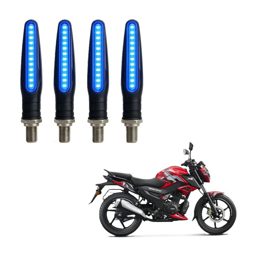 JMA TRADING Front, Rear LED Indicator Light for TVS Universal For Bike(Blue)