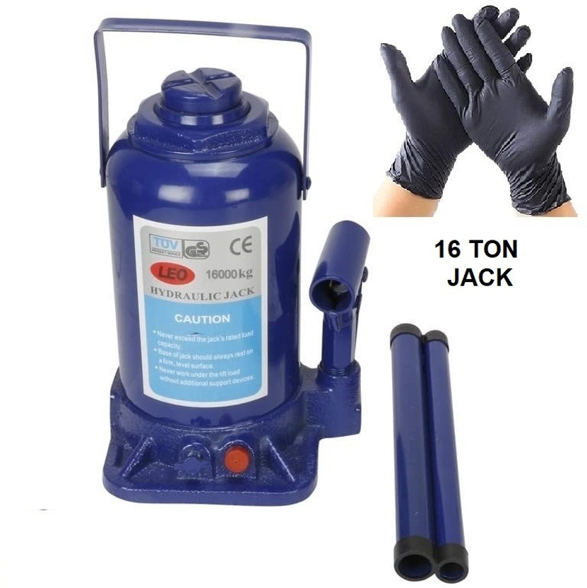 EKRASH 16 Ton Universal Hydraulic Bottle Jack for All Vehicle Car with 1 Pair Gloves Vehicle Jack(16000 kg)