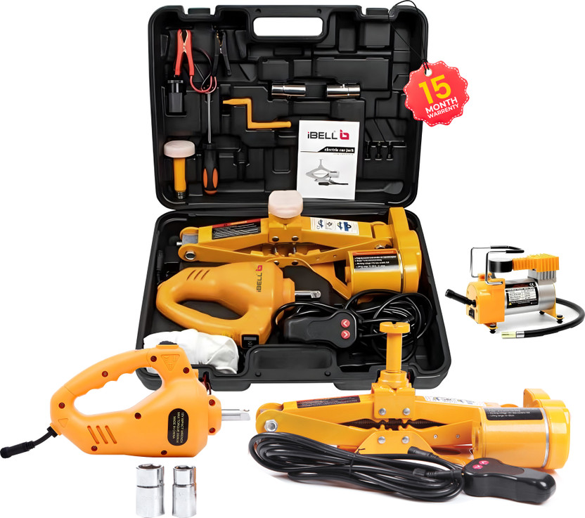 iBELL ECJ310 Electric Hydraulic Car Jack with Electric Impact Wrench Tire Inflator Vehicle Jack(5000 kg)