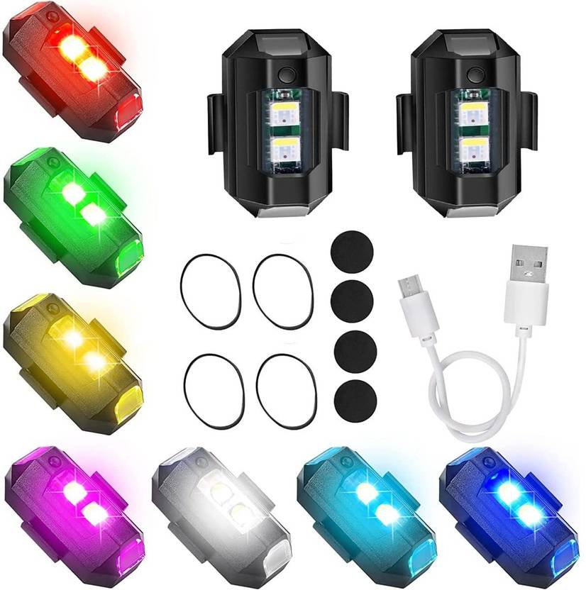ULTRAWAY Safety Signal Warning Blinking Strobe Multicolor Led Light with USB Rechargeable Tail