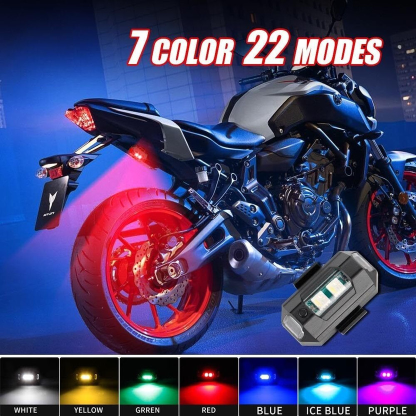 ASTOUND Warning Anti-Collision Night Strobe Light Indicator Light Car, Motorbike, Truck, Van LED (3.7 V, 15 W)(Universal For Bike, Pack of 1)