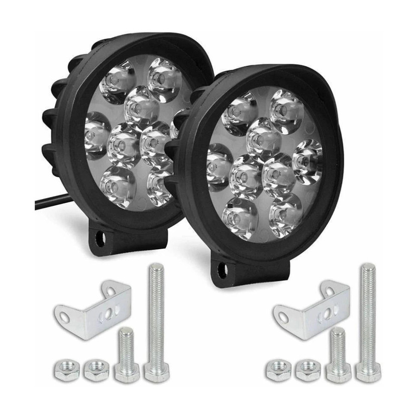 Flipkart SmartBuy Fog Light Waterproof 9 LED Round Fog Lamp Car, Motorbike LED (12 V, 15 W)(Universal For Bike, Pack of 2)