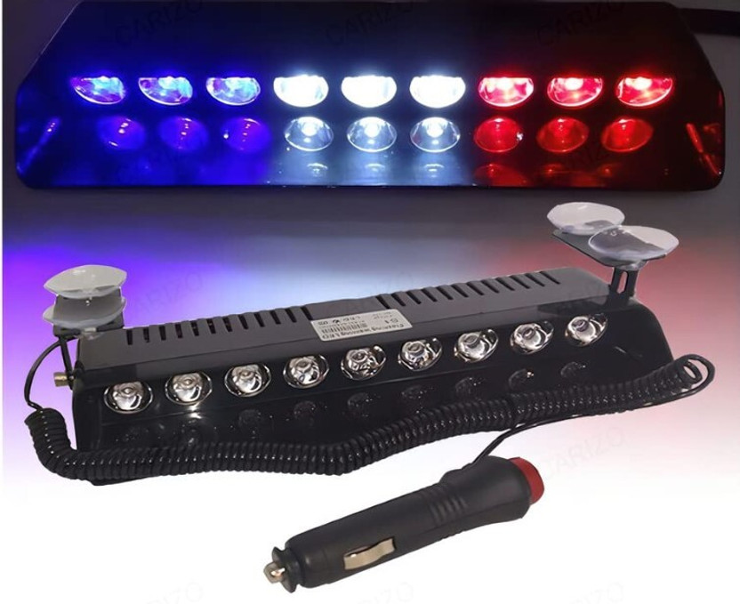LAVITRA 9 LED Emergency Strobe Dash Police Lights Bar Safety Interior Light Car LED (12 V, 35 W)(Universal For Car, Pack of 1)