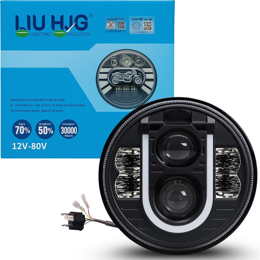 LIU HJG Bright Yellow/White 90 Watt Headlight Headlight Car, Motorbike, Truck, Van LED (12 V, 90 W)(Universal For Bike, Universal For Car)