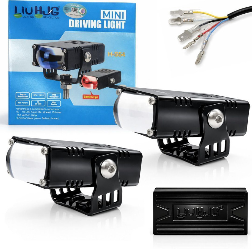 AutoPowerz yellow white and devil eye Slim fog light Fog Lamp Motorbike, Truck, Car, Van LED (12 V, 90 W)(Universal For Car, Pack of 2)