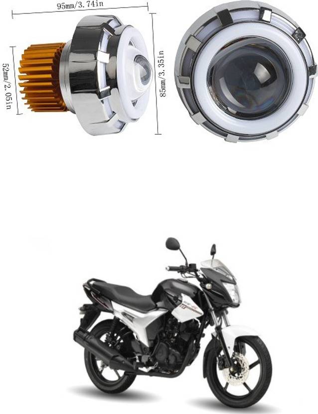 PECUNIA High/Low Beam LED Projector Lens Dual Angel Devil Eye Head Lamp