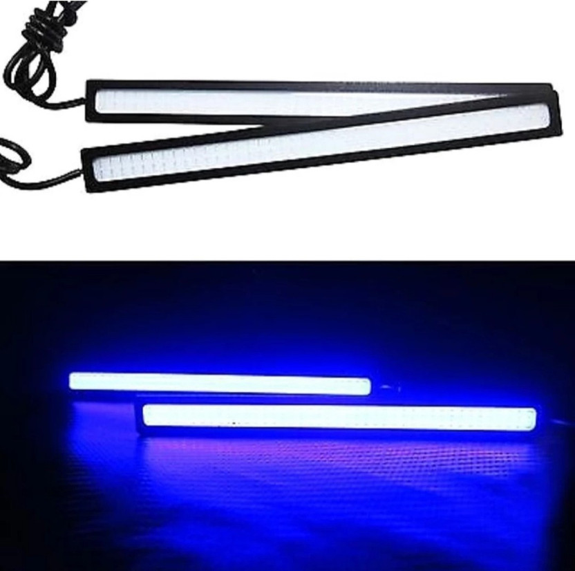 HI-TECH ACCESSORIES DRL DAYTIME RUNNING LIGHT BLUE-17CM Interior Light Motorbike, Car, Van LED (12 V, 15 W)(Universal For Bike, Pack of 2)