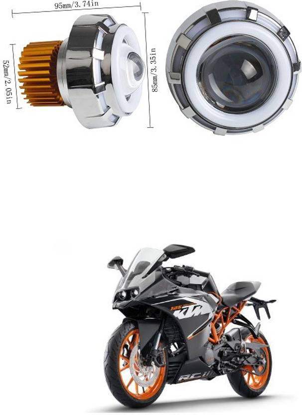 PECUNIA High/Low Beam LED Projector Lens Dual Angel Devil Eye Head Lamp