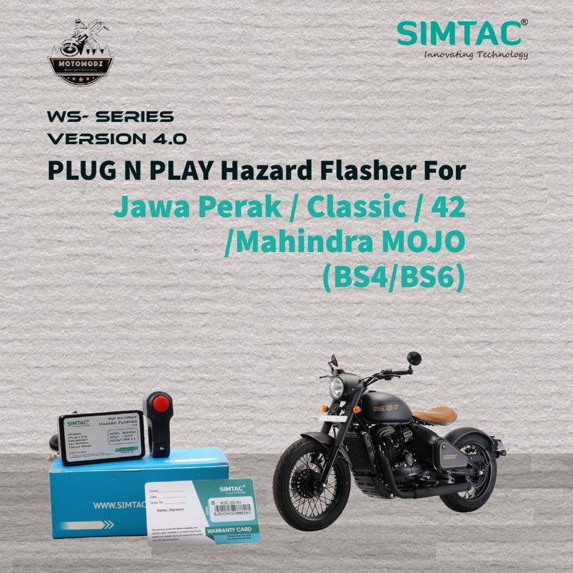 Moto Modz Simtac Hazard Flasher for Jawa Perak, Classic, 42, Mahaindra