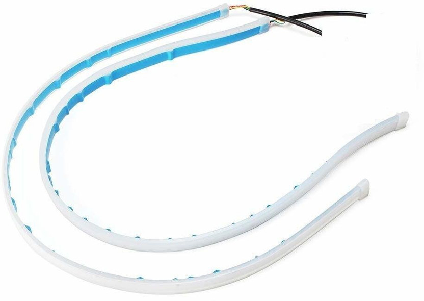 SONSOU 60 CM Flexible White Daytime Running Light For Cars & Bikes with Matrix Yellow Indicator with Turn Sequential Flow Interior Light Car, Motorbike LED (12 V, 12 W)(Universal For Car, Pack of 2)