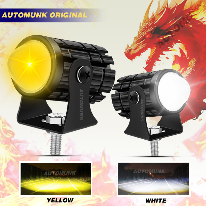 automunk S1-5-LENS-1PC Fog Lamp Car, Motorbike LED (12 V, 40 W)(Universal For Bike, Universal For Car, Pack of 2)