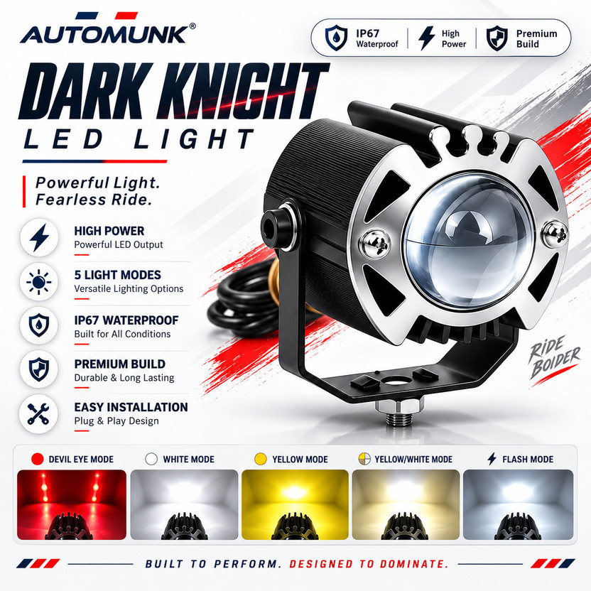 automunk 8 led light vehicle light bulb Fog Lamp Motorbike, Car LED (12 V, 48 W)(Universal For Bike, Universal For Car, Pack of 1)