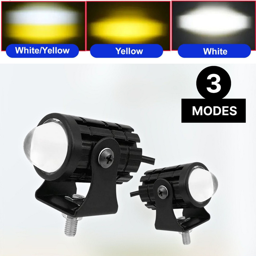 aksmit Universal Bike LED Vehicle Light Bulb Mini Spot Dual Color High Power Headlight Motorbike LED (12 V, 36 W)(Universal For Bike, Pack of 2)