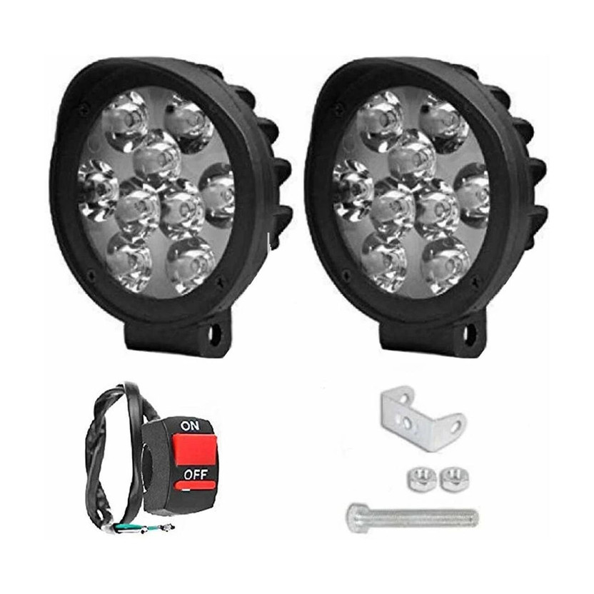 Flipkart SmartBuy SmartBuy 9 Led fog light for Cars and Bikes with Switch Fog Lamp Motorbike, Car, Van, Truck LED (12 V, 15 W)(Universal For Bike, Universal For Car, Pack of 2)