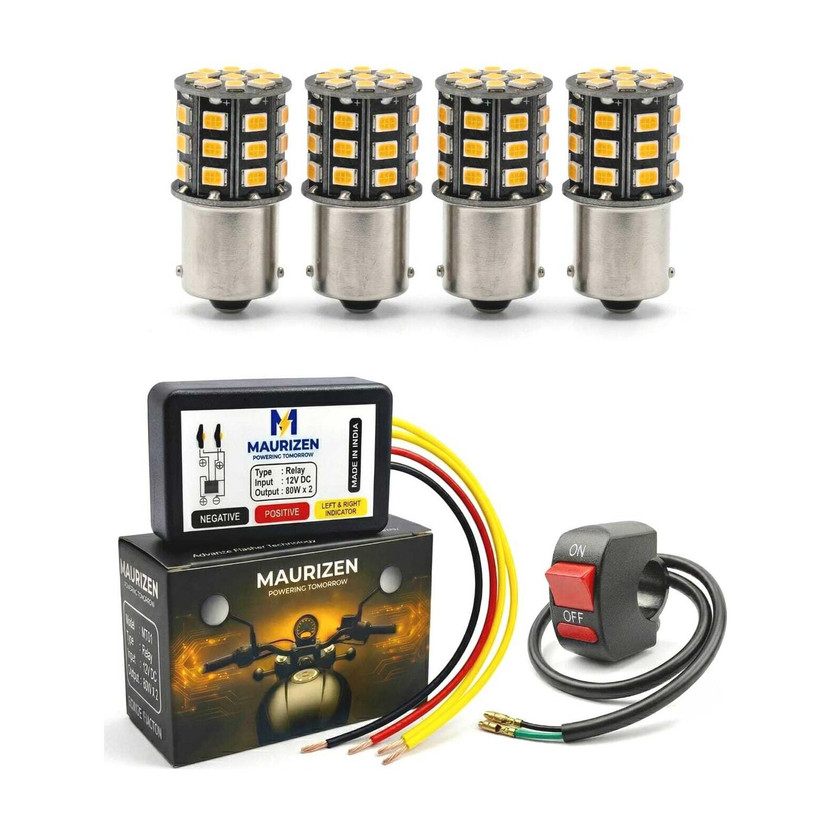 MAURIZEN MAURIZEN COMBO-SET-PACK-OF-3 Indicator Light Motorbike LED for TVS, Bajaj, Hero, Honda, Yamaha, Suzuki, Tata, Mahindra (12 V, 10 W)(Universal For Bike) - Flipkart Deal