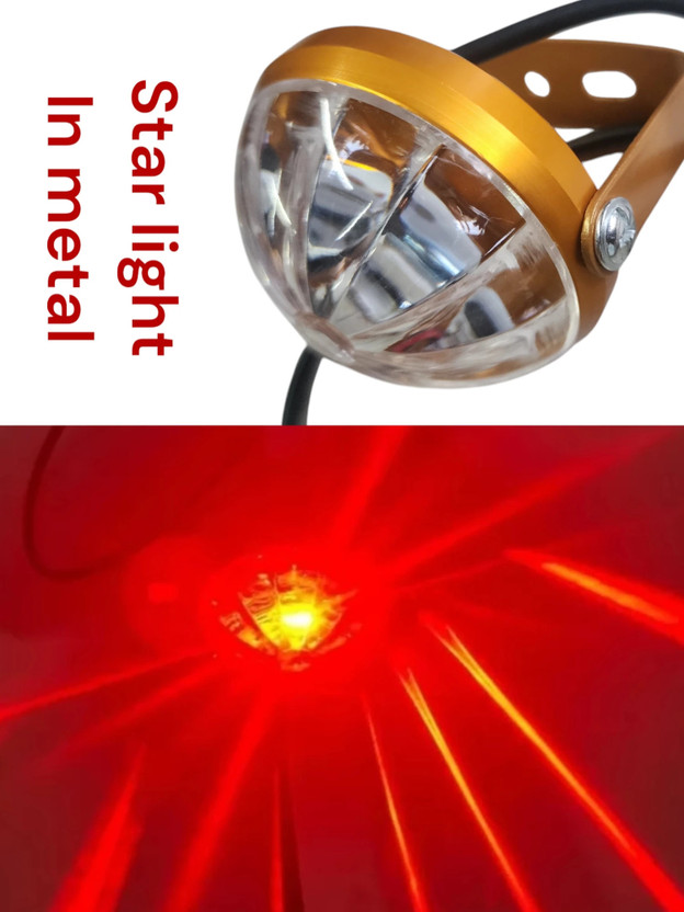 BIKEBLOOM Red LED Star Light Lamp Motorcycle Flash Lighting Universal (Red)(pack of1) Side Marker Motorbike LED (12 V, 15 W)(Universal For Bike, Pack of 1)