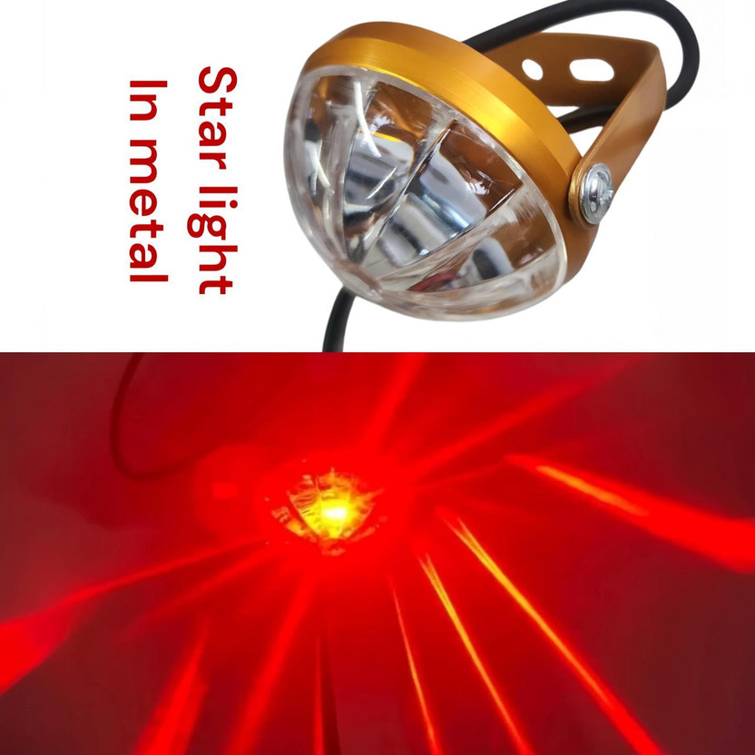 BIKEBLOOM Red LED Star Light Lamp Motorcycle Flash Lighting Universal (Red)(pack of1) Side Marker Motorbike LED (12 V, 15 W)(Universal For Bike, Pack of 1)