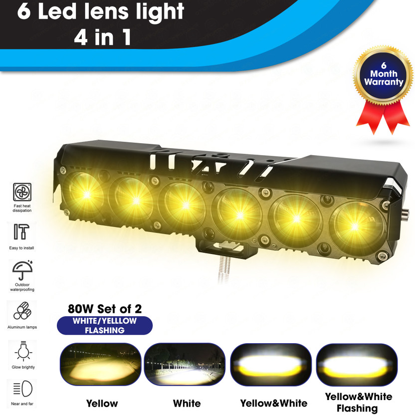 Otoroys 6 LED Future Eye 5 in 1 Powerful 40W Fog Light With Devil Eye Fog Lamp Car, Motorbike, Truck LED (12 V, 40 W)(Universal For Car, Pack of 1)