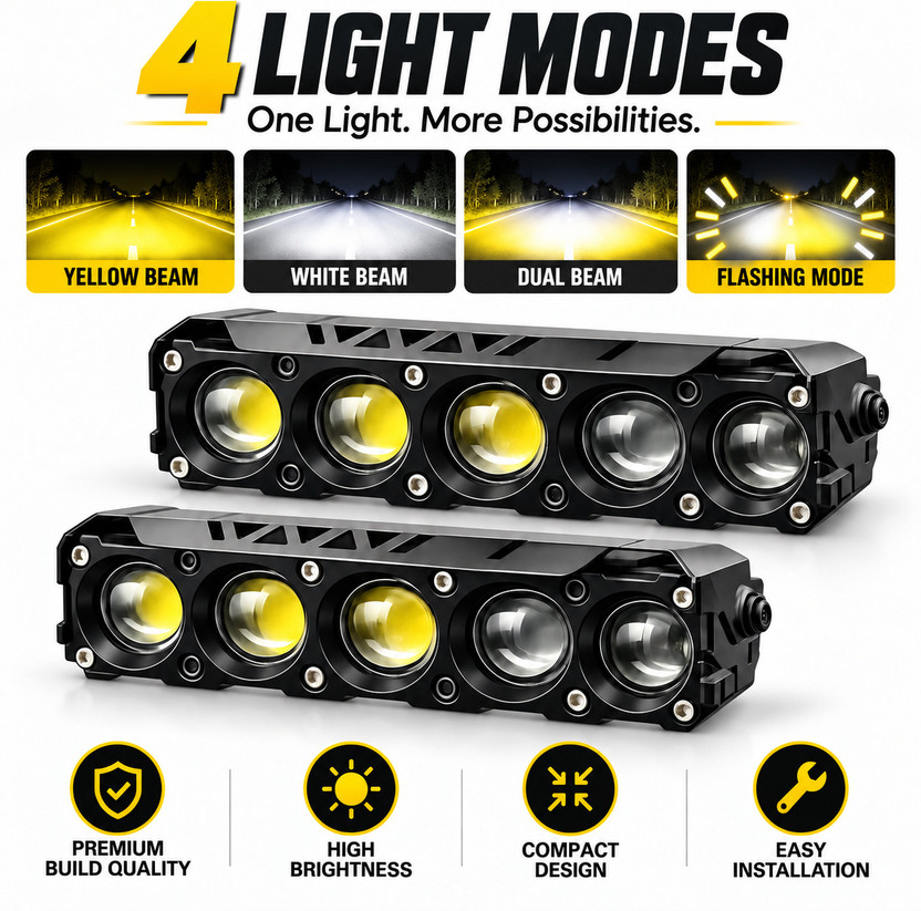 automunk automunk Ultra bright 5 LED light with durable ON/OFF switch and flashing Fog Lamp Car, Motorbike LED (12 V, 48 W)(Universal For Bike, Pack of 2) - Flipkart Deal