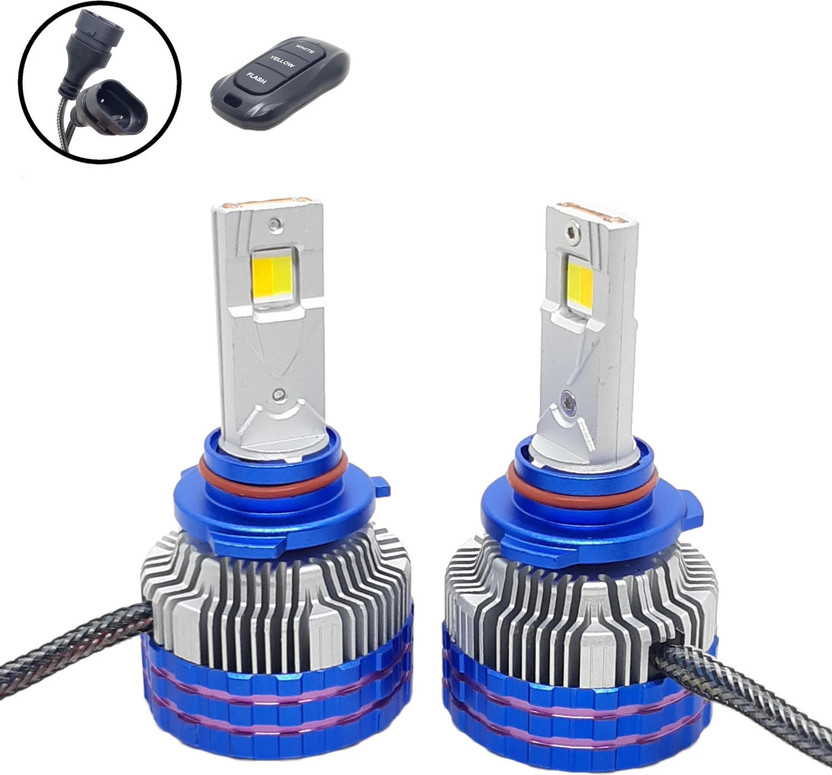 AutoPowerz Yellow/White 300 Watt 9005 Fitting Headlight Bulb Headlight Car, Motorbike, Truck LED (12 V, 300 W)(Universal For Bike, Universal For Car, Pack of 2)