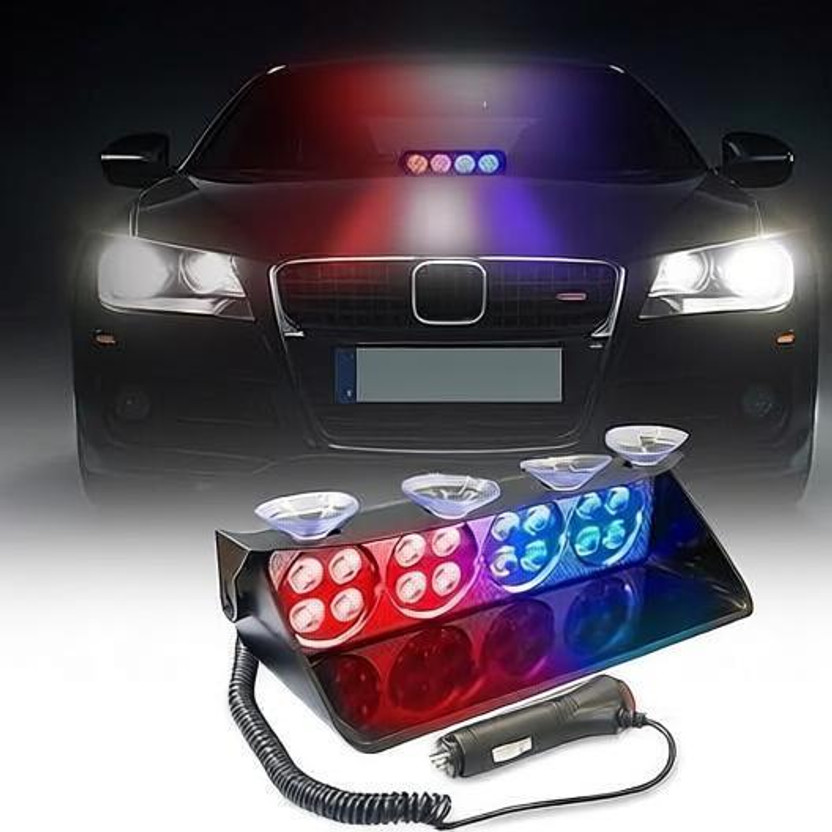 CARZEX CARZEX 16 LED RED BLUE Flasher Strobe Emergency Dash Light Car, Van, Truck LED (12 V, 48 W)(Universal For Car, Pack of 1) - Flipkart Deal