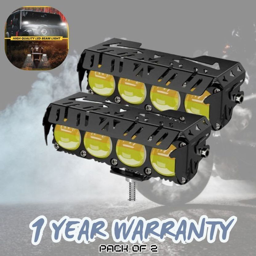 automunk L-19 4 LENS LED LIGHT Fog Lamp Car, Motorbike LED (12 V, 24 W)(Universal For Bike)