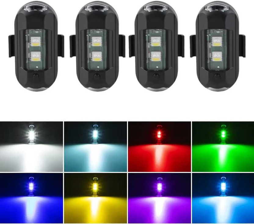 ASTOUND 8 Colors Magnetic Led Anti-collision Lights-a77 Indicator Light Car, Motorbike, Truck, Van LED (3.7 V, 15 W)(Universal For Bike, Pack of 4)