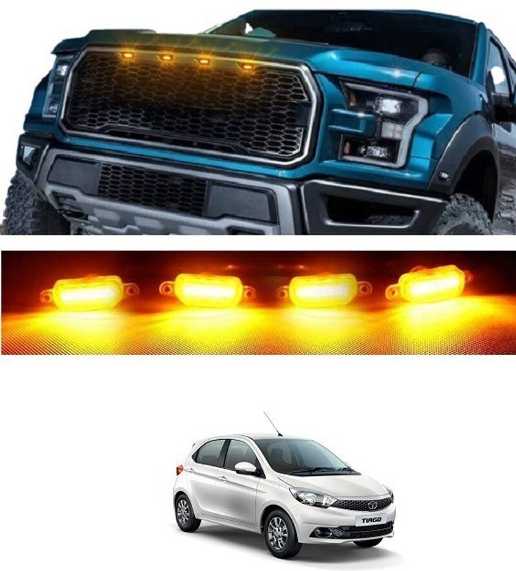 Trigcars Tata Tiago Car Radiator Grill LED Light Set of 4 Dash Light