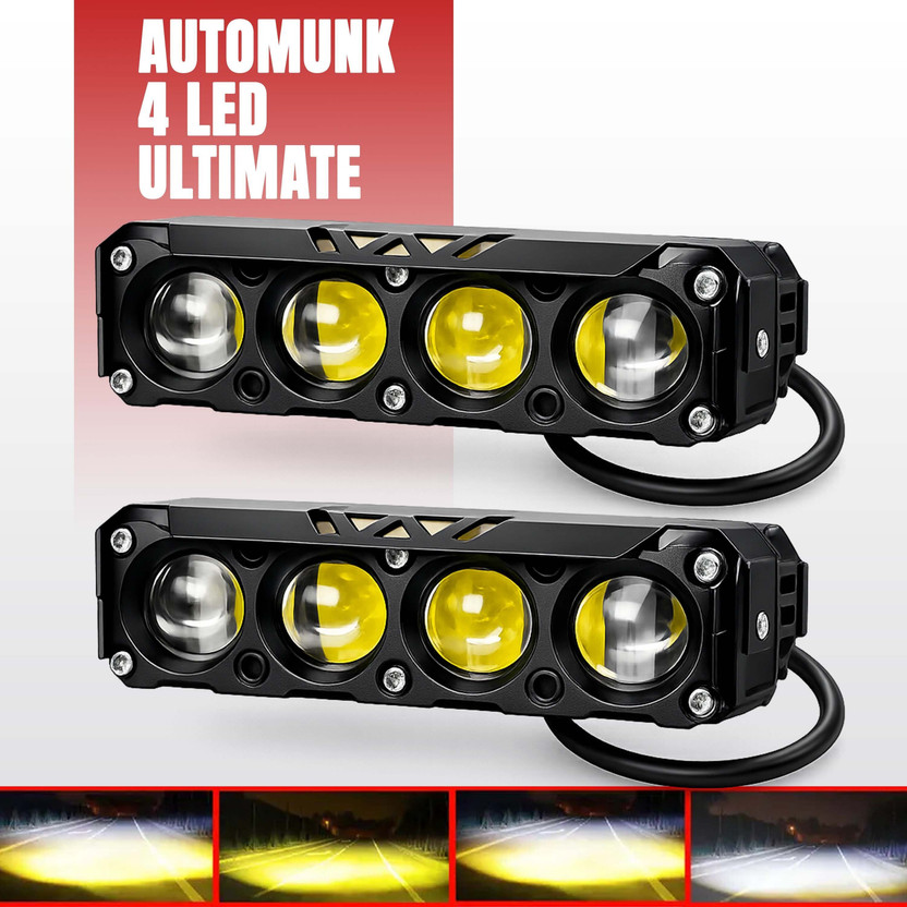 automunk automunk 4 lens LED Light Fog Light with Long Range Focus Fog Lamp Car, Motorbike LED (12 V, 48 W)(Universal For Bike, Pack of 2) - Flipkart Deal